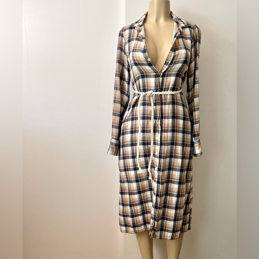 CP Shades plaid button down dress